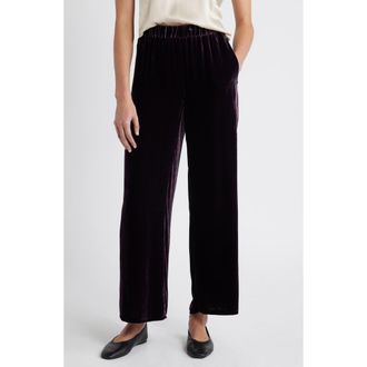 Eileen Fisher Velvet Ankle Wide Leg Pants in Violet at Nordstrom Rack, Size X-Large