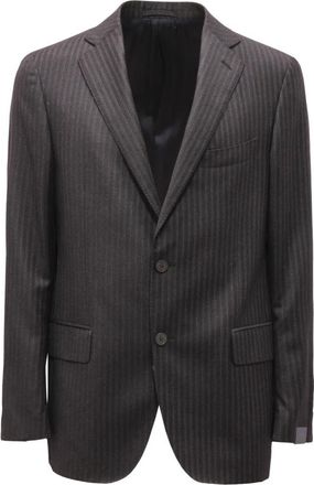 Lardini Wollen Pinstripe Pak Donkergrijs - Heren - Blazers - Grijs - XL - Wol - Jassen