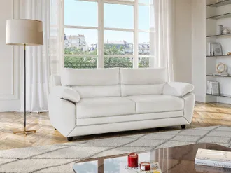 Vente-Unique Divano 3 posti in similpelle Bianco - MANOA