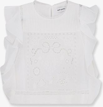 Self Portrait Top in ramia con inserti in pizzo - SELF PORTRAIT - gender_Woman