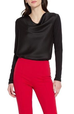 Lyss&eacute; Ingrid Cowl Neck Mix Media Top in Black at Nordstrom Rack, Size X-Small