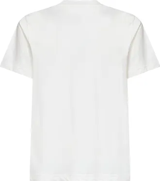 Moncler Mens T-Shirt Natural Cotton Jersey Ivory T-Shirts And Polos