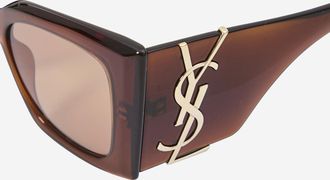 Saint Laurent Womens Sunglasses Blaze Crystal Brown Acetate