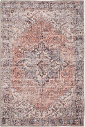Kukoon Warm Terracotta Traditional Medallion Non Slip Washable Low Pile Rug | Size: 200 cm x 290 cm