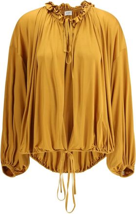 Saint Laurent ruffled drawstring top - Orange