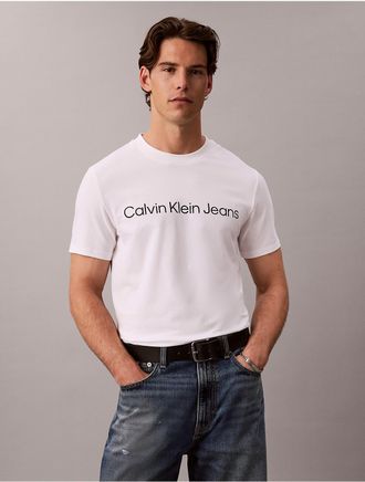 Calvin Klein Jeans Calvin Klein Mens Slim Stretch Calvin Klein Logo Tee - White - 2XL