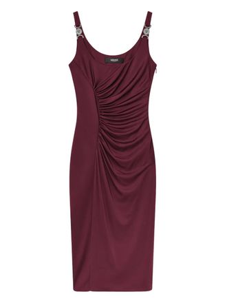 Versace Medusa-hardware midi dress - women - Viscose/Viscose - 40 - Red