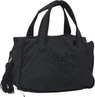 Prada Pre-owned Handbags, female, Black, Size: ONE SIZE Pre-owned Vintage Nylon Handbag