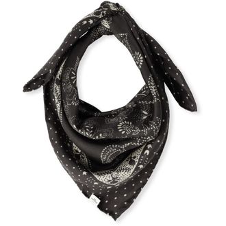 Becks&ouml;ndergaard Bloemen Gestippelde Sia Sjaal - Dames - Accessoires - Bruin - Maat: ONE Size Wol