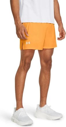 Under Armour Launch Shorts Mens Orange Mesh Lined Drawstring Active UPS1369