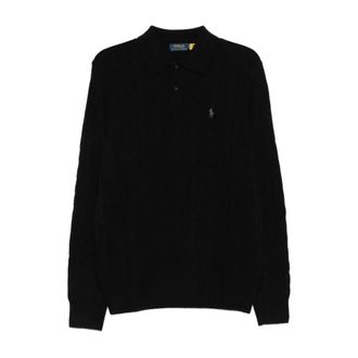 Polo Ralph Lauren Polo Shirts, male, Black, Size: XL Luxury Black Sweatshirt Aw25