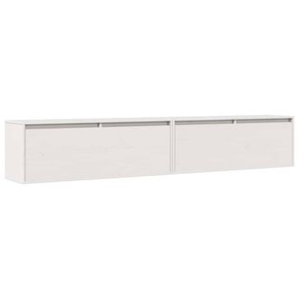 Berkfield Home Wall Cabinets 2 pcs White 100x30x35 cm Solid Wood Pine | Size: 100 x 30 x 35 cm