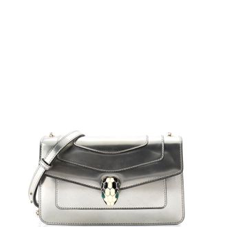 Bulgari Serpenti Forever Shoulder Bag Metallic Leather Small