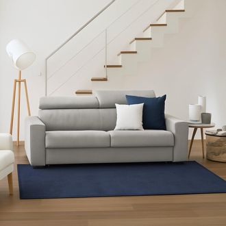 Dmora Sof&aacute; Fijo Diannon, Gran Sof&aacute; De 2 Plazas, 100% Made In Italy, Sof&aacute; Sala De Estar, En Tela Acolchada, Con Reposacabezas Ajustables Y Reposabrazos Delga