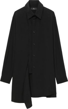 Yohji Yamamoto Blouse met asymmetrische knopen - Zwart