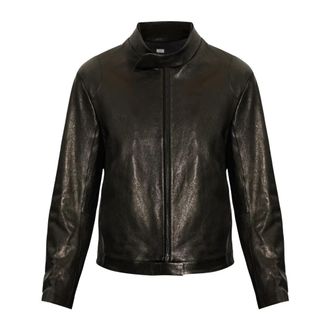 Post Archive Faction (PAF) Leren jas met opstaande kraag - Heren - Leren en Su&egrave;de Jassen - Zwart - XL - Katoen - Jassen