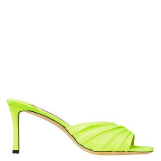 Jimmy Choo London Basil 75 Glossy Jersey Mules, Brand Size 39.5 ( US Size 9.5 )
