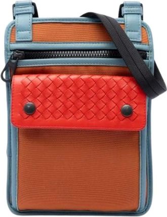 Bottega Veneta Pre-owned Nylon Crossbody Bag - Dames - Vintage Schoudertas - Oranje - ONE Size - Nylon - Vintage