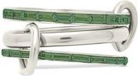 Sterling Forever Ellis Cubic Zirconia Linked Ring in Silver/Green at Nordstrom Rack, Size 10