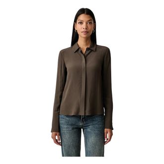 Patrizia Pepe Camicia in viscosa - - Blouses & Shirts - Donna - Marrone - L