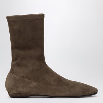 The Row Stivaletto elasticizzato Cindy marrone in suede