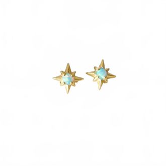 Mesa Blue Womens Opal Star Earrings In Blue
