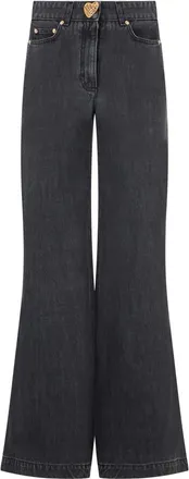 Moschino Jeans, Dames, Zwart, XS, Katoen, Flared Jeans
