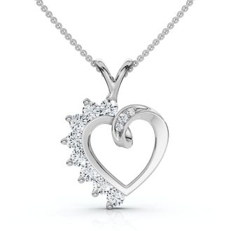 Pompeii3 Diamond Heart Pendant 1/4Ct 10k Gold Lab Grown