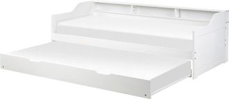 Beliani Cama Con Somier De Madera Blanco 90 X 200 Cm Cama Nido Individual Edern