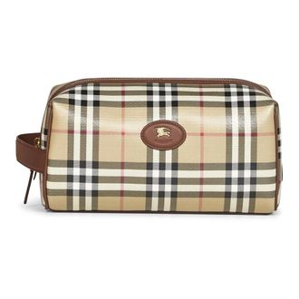 Burberry Neceser con estampado de cuadros en lona - Bags - Hombre - Beige - ONE SIZE