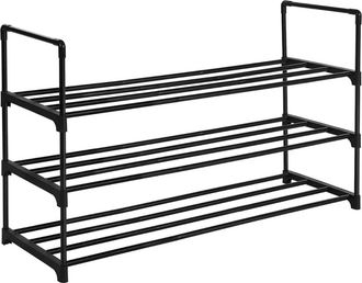 Calicosy Estante de zapatos de 3 niveles en metal negro - 15 pares