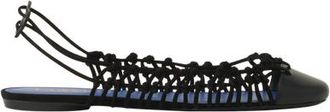Lanvin Knitline Slingback Ballerina In Leather in Black at Nordstrom, Size 40.5