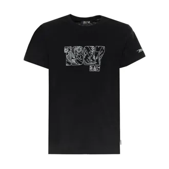 MCS T-Shirts, male, Black, Size: 2XL Floral Design Cotton T-Shirt