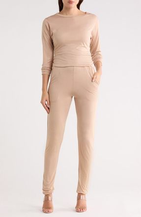 Go Couture Long Sleeve Jumpsuit in Hazelnut at Nordstrom Rack, Size X-Large