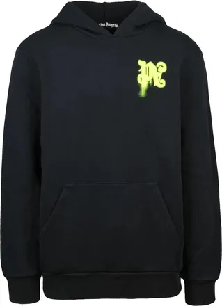 Palm Angels Black Cotton Graffiti Hoodie