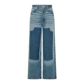 Ganni Wide Jeans, female, Blue, Size: W26 Denim Baggy Jeans