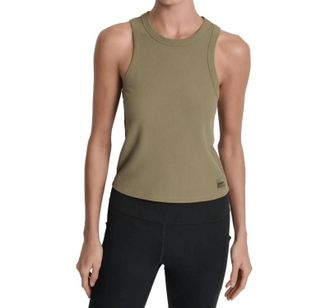 DKNY Crewneck Tank Top In Olive Green