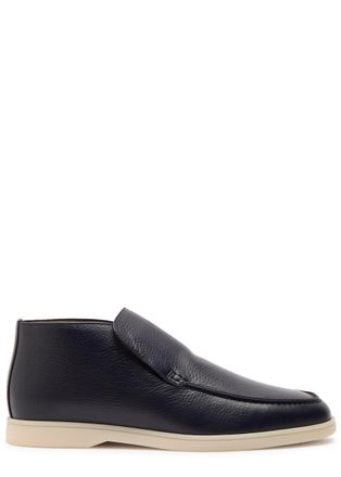 Aur&eacute;lien City Grained Leather Loafers - Navy - 11 (IT45 / UK11)