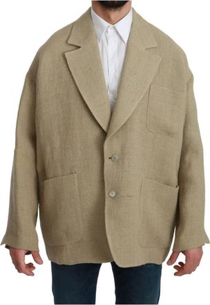Dolce & Gabbana Jute Blazer Coat - Heren - Blazers - Beige - M - Jute - Jassen