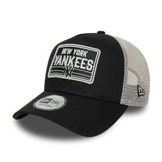 New Era A-Frame Trucker Cap - Patch New York Yankees - One Size Black