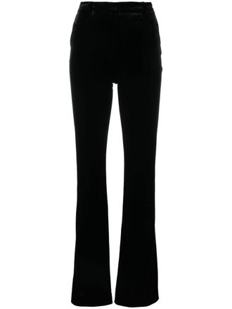 Alexandre Vauthier high-waisted velvet trousers - women - Polyester/Spandex/Elastane - 36 - Black