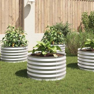 vidaXL Arriate De Acero Galvanizado Plateado 80x80x44 Cm Vidaxl