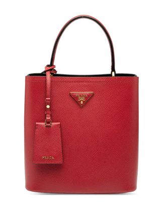Prada Borsa a tracolla Cuir Panier media in pelle Saffiano 2013-2024 - Rosso