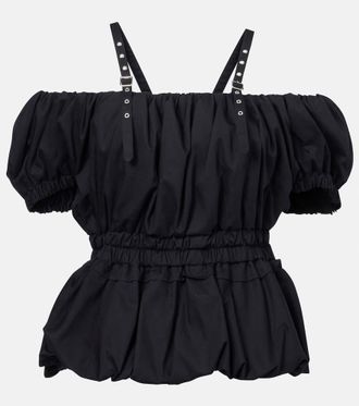 Comme Des Garçons Peplum cotton poplin top