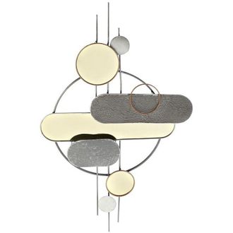 DKD Home Decor Decorazione da Parete DKD Home Decor Grigio Dorato Metallo PVC Moderno (130 x 5 x 80,6 cm)