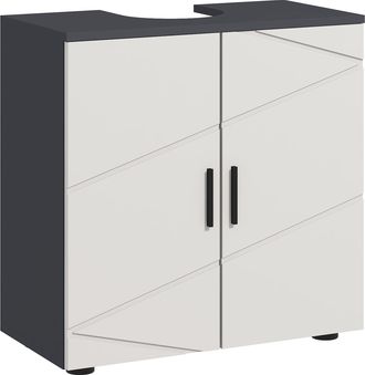 Kleankin Under Sink Bathroom Cabinet - Bathroom Vanity Unit - Basin Storage Cupboard with Double Doors and Shelf - 20W x 20Dcm U Cut-Out - Light Gre