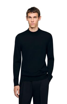 Sandro Mock neck sweater in Black at Nordstrom, Size Xx-Large