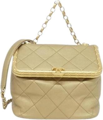 Chanel Pre-owned Vintage Schoudertas - Dames - Vintage Schoudertas - Geel - ONE Size - Leer - Vintage