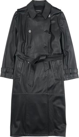 Emporio Armani Trench Coats, female, Black, Size: L Trench Coats