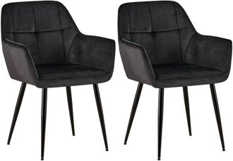Clp Clp - Set De 2 Sillas De Sal&oacute;n Emia En Terciopelo Negro